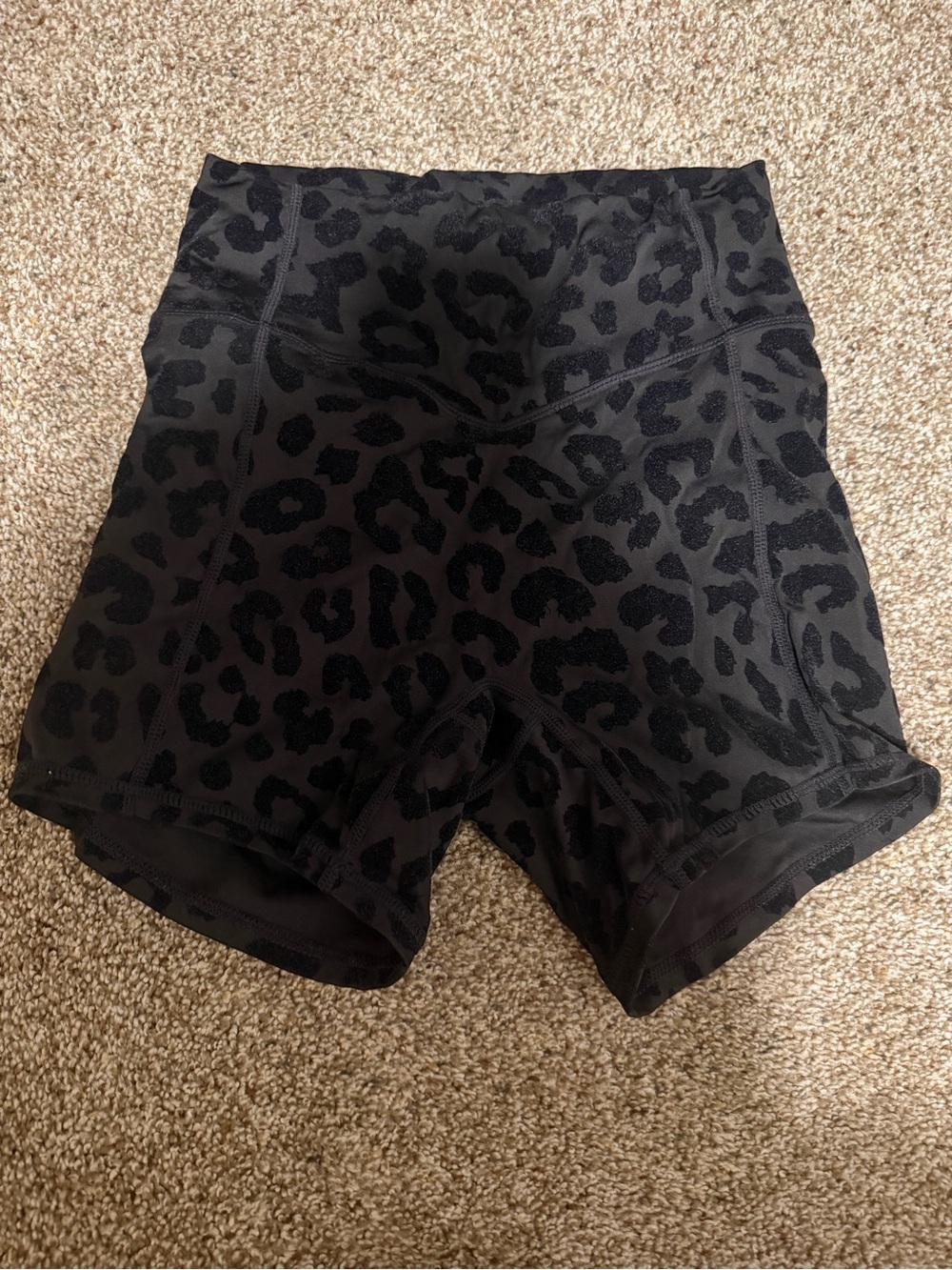Balance Athletica Black Leopard-Print High-Waist Bike Shorts